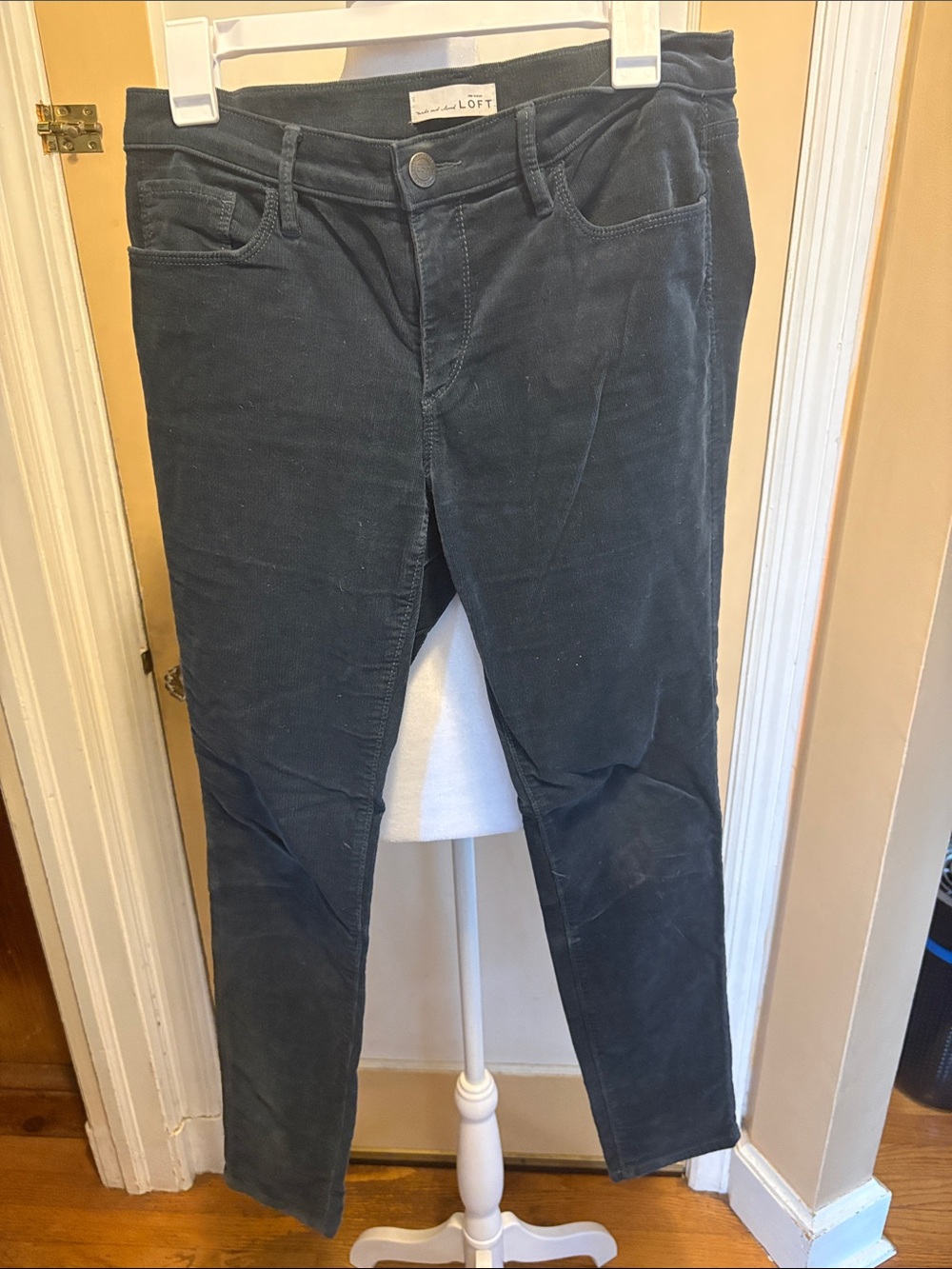 LOFT Women”s Charcoal blue Corduroy Slim Pants